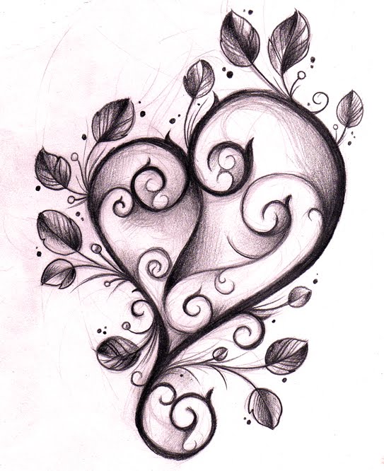 heart tattoo design. Heart Tattoo Skets Designs