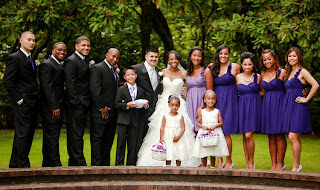 Patricia and Robert with their wedding party at Lakewold Gardens