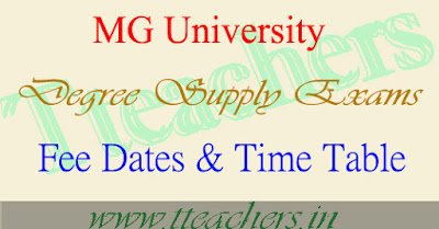 MGU University UG Degree Supplementary time table 2016 & fee last date