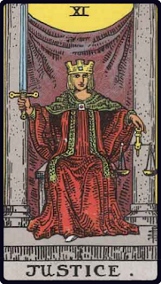XI - Justice - Tarot Card from the Rider-Waite Deck