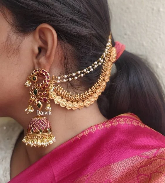 Traditional jhumka designs in gold