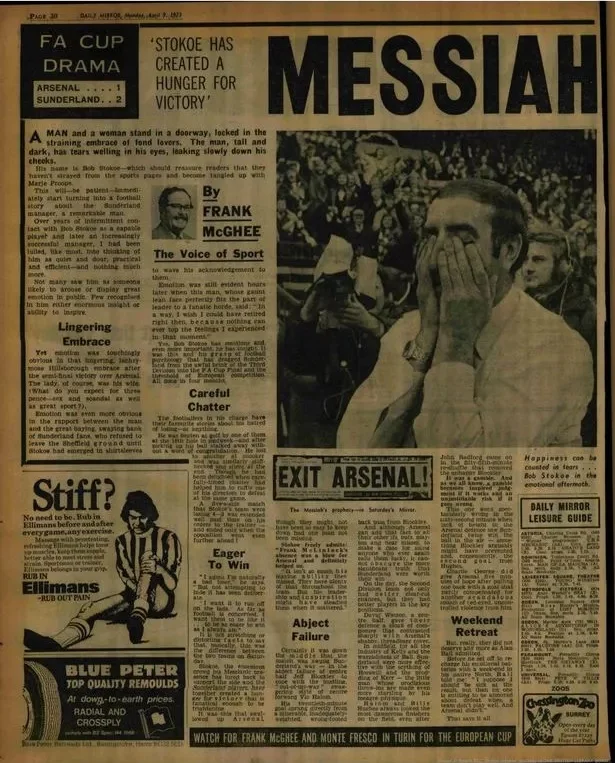 Mirror Sunderland Arsenal 1973 Fa Cup