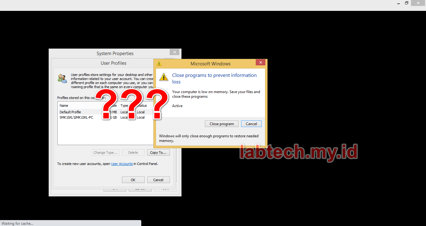 Mengatasi Your Computer is Low on Memory pada Laptop Windows 7, 8, 10