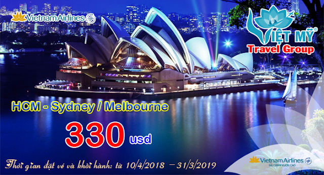 Vietnam Airlines siêu khuyến mãi đi Úc chỉ từ 330 USD