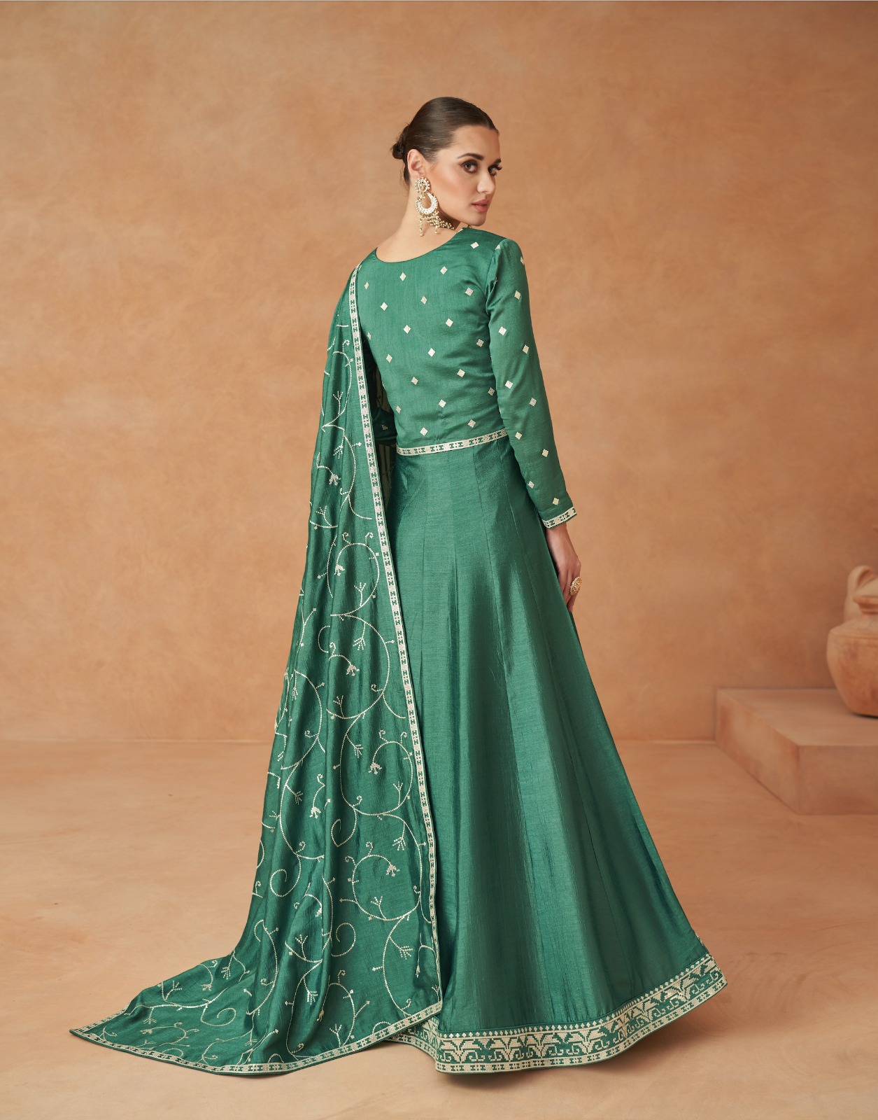 Aashirwad Andaz Real Gerogette Free Size Stitched Designer Gown Collection  Wholesale Rate : Textilebuzz