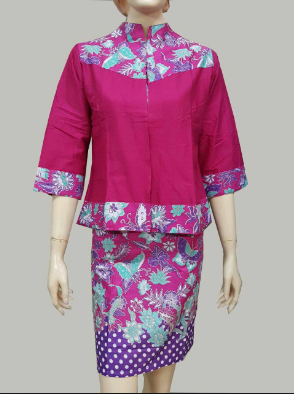 model baju batik kantor lengan panjang keren