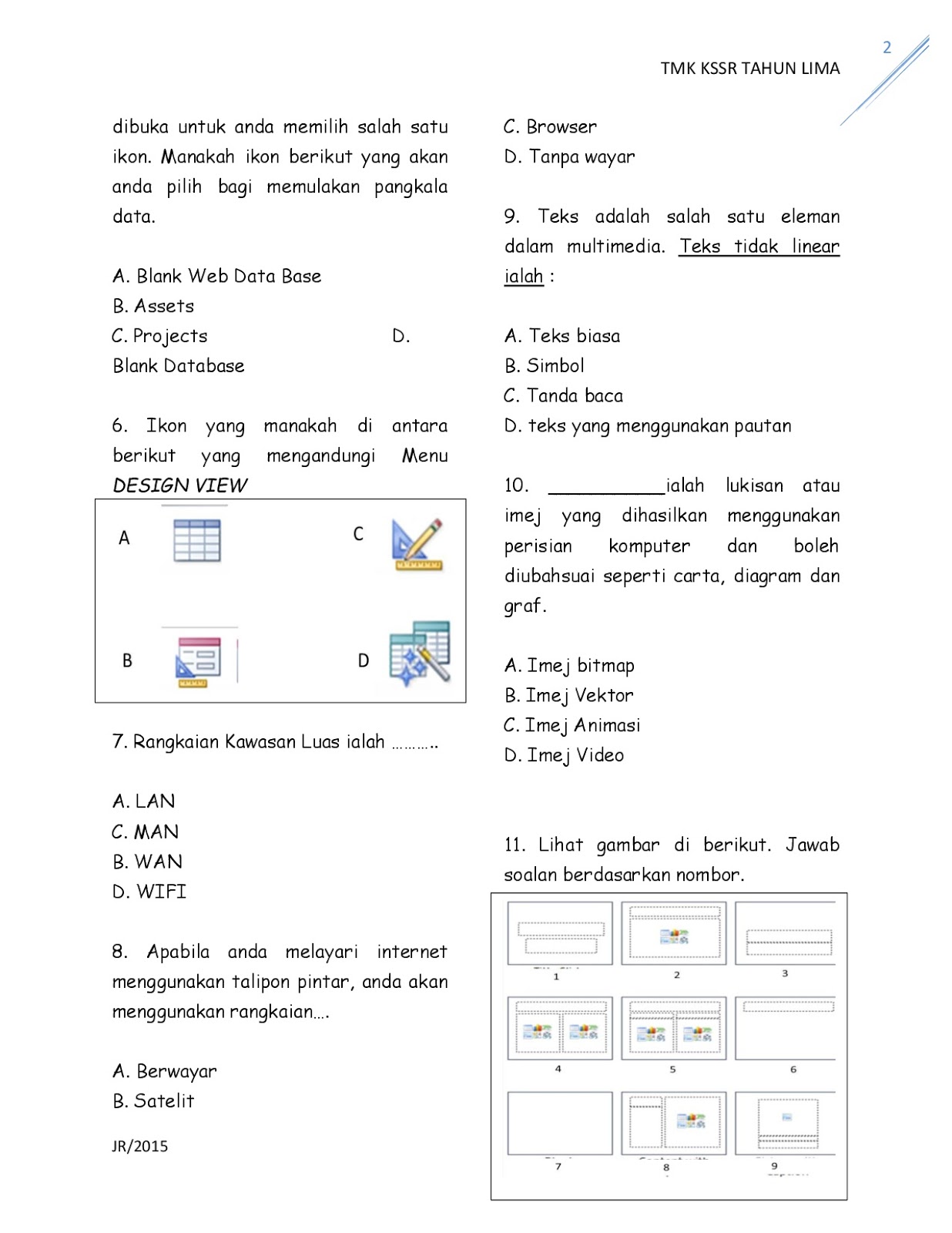 CIKGU JR: Draf soalan KSSR TMK Tahun 5