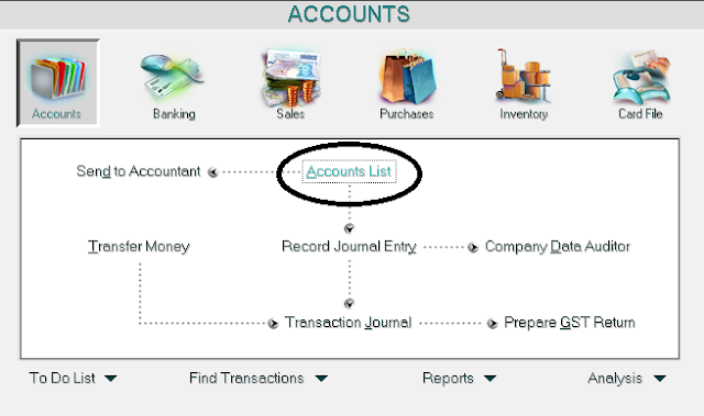 Cara Membuat Account List Pada  Aplikasi Myob