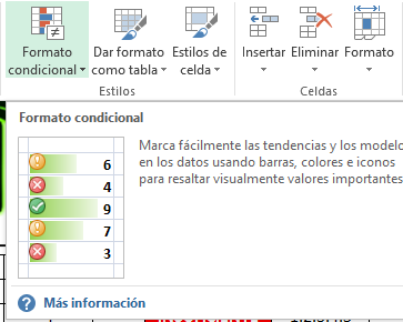 formato condicional en excel