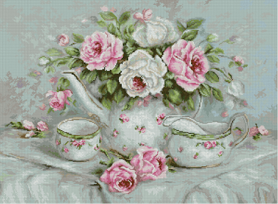 Luca-S BA2317 "Set de ceai cu trandafiri"