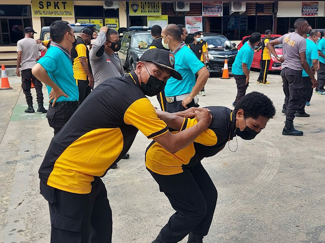 Usulan Kenaikan Pangkat, Polresta Jayapura Kota Gelar Ujian Beladiri Polri