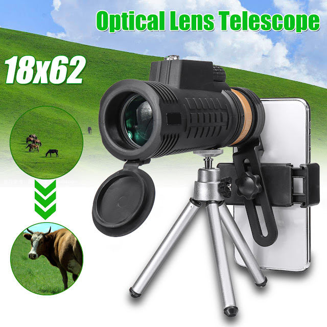 18X62 Outdoor Portable Monocular HD Optic Day Night Vision Phone Telescope Camping Travel 