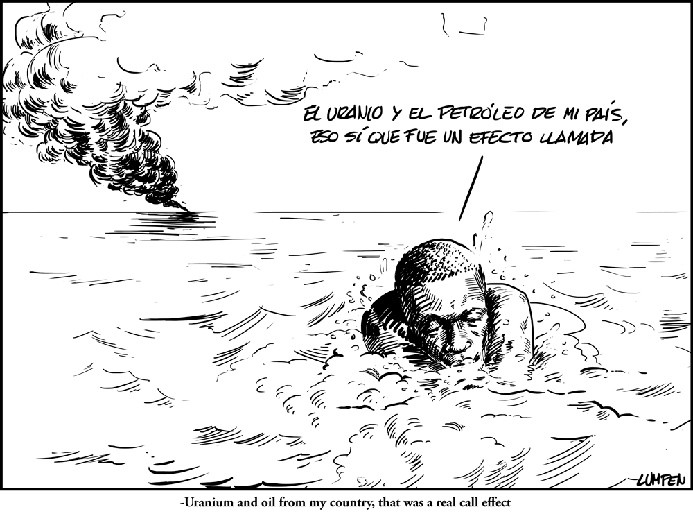 Inmigrante naufragando en el mar