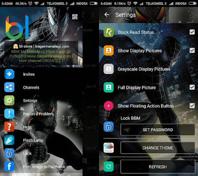 BBM Whatsapp Mod Tema Spiderman v 2.12.0.09