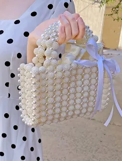 Pearl square purse
