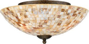 Quoizel MY1613ML Monterey Mosaic 3 Light Flush Mount Ceiling Fixture Malaga