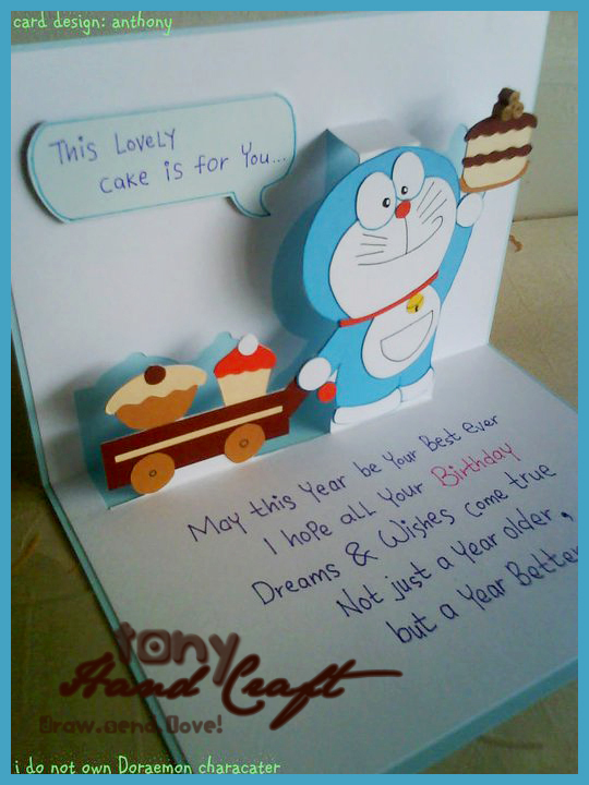 Tony.Hand.Craft: Specially Requested and Made : Doraemon Birthday Card