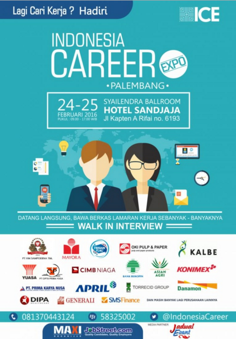 Jobfair Indonesia Career Expo Palembang 24 - 25 Februari 