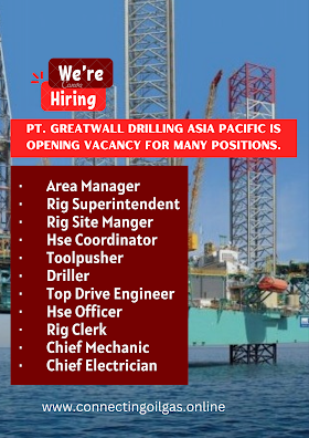 PT. Greatwall Drilling Asia Pacific is opening vacancy for many positions.