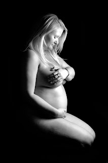 black and white naked pregnant woman