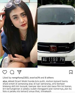 Sebuah Mobil Honda Brio Putih Dicuri Dalam Waktu 5 Detik, Aksi Adalah Seorang Wanita Cantik