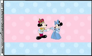 Mickey and Minnie King and Queen, Free Printable Labels.