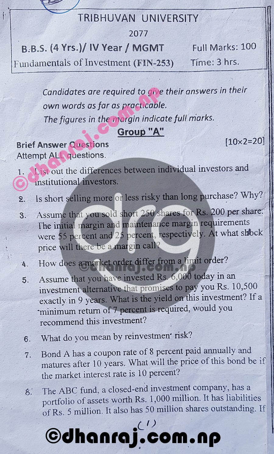 Fundamentals-of-Investment-FIN-253-IV-Year-Question-Paper-2077-BBS-4-Yrs-Prog-TU