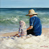 'Father Daughter Time' - figurative oil painting