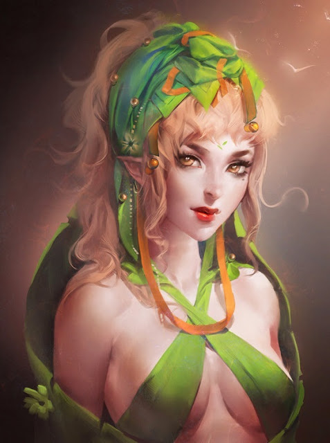 elf girl,digital art portrait,digital art wallpaper