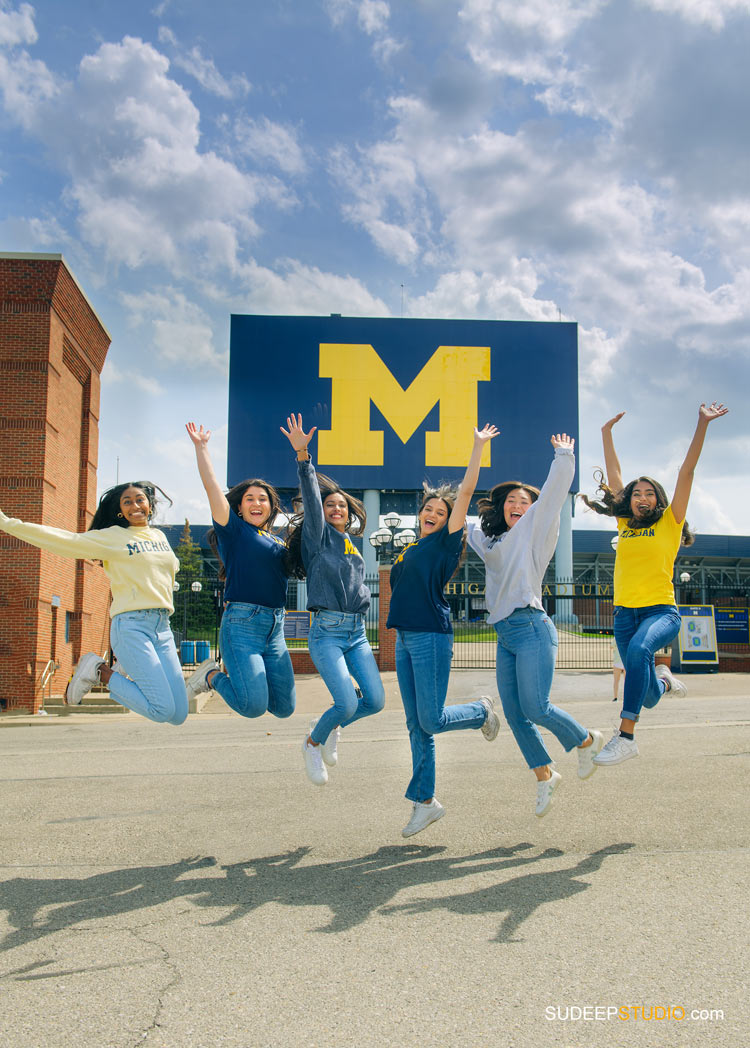 University of Michigan Graduation Pictures for Girls at Big House UofM Stadium College Graduation Photographer SudeepStudio.com