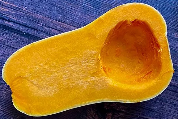 Butternut squash halved