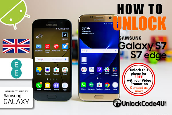 Factory Unlock Code Samsung Galaxy S7 and S7 Edge from EE Network