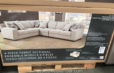 Costco 734946 - Have plenty of seating in your home with the Bainbridge 4-piece Fabric Sectional