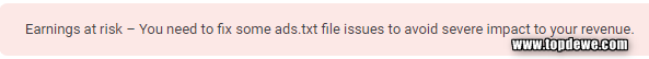 Mengatasi pendapatan adsense beresiko ads txt