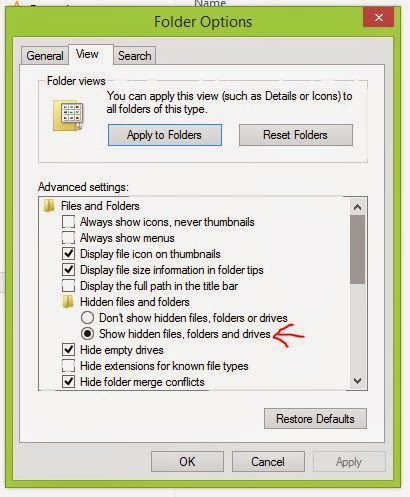 Jendela Folder option