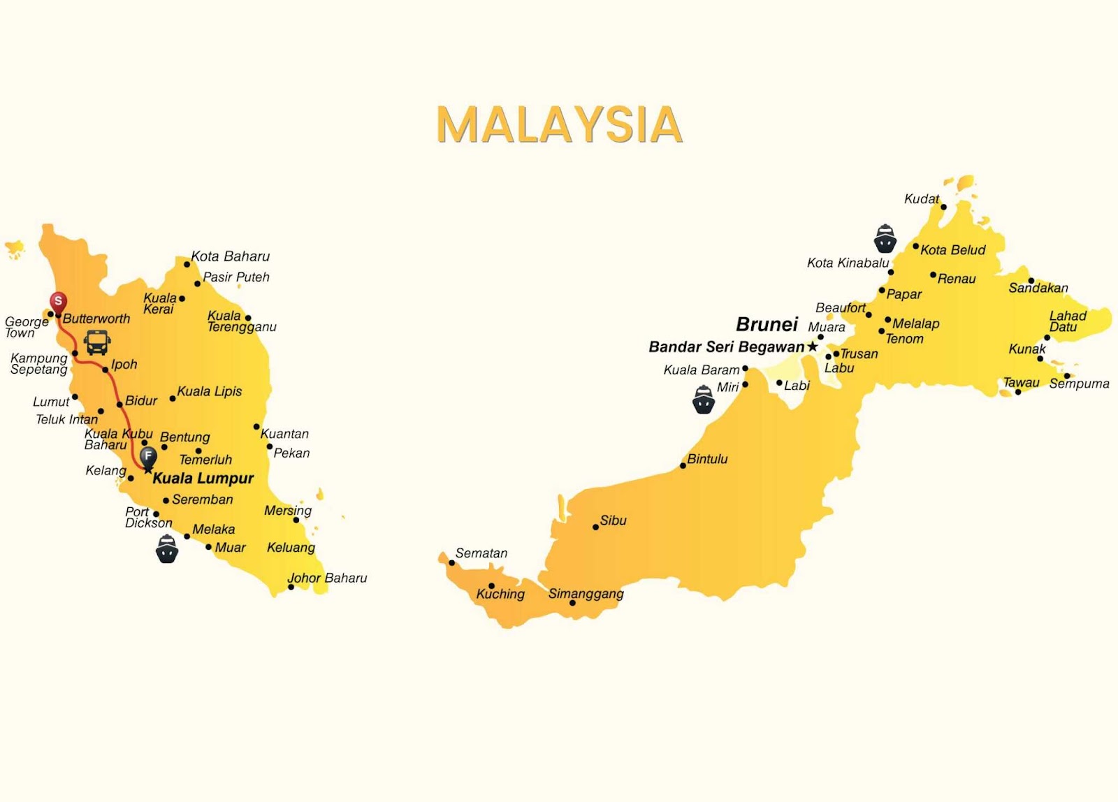 Peta negeri Terengganu Darul Iman