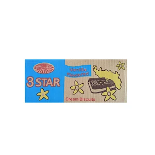 3 Star Vanilla Flavoured Cream Biscuit 15g x 72 on a white background