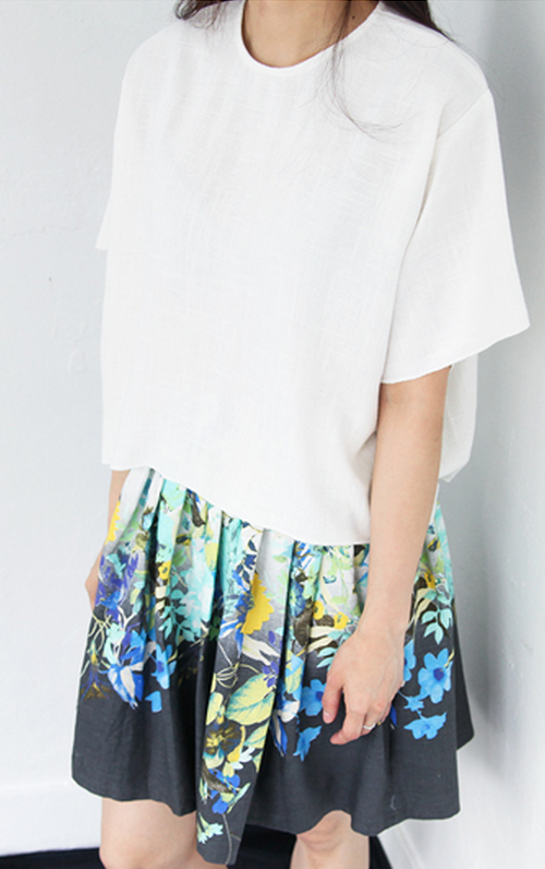 Floral Printed Flared Skirt