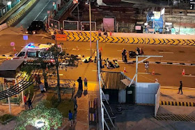 Foreign workers pitched in to direct traffic following an accident involving a car and a motorcycle in Ang Mo Kio Avenue 4 last Saturday night.