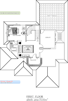 Kerala Home plan - First Floor