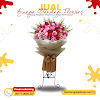 Siap Kirim Standing Flower Dengan Raingkaian Bunga Mawar Pink Fanta, Mawar Pink Muda, Dan Aster Pink