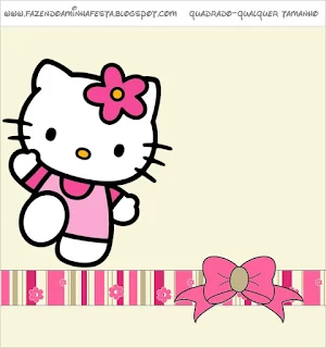 Hello Kitty with Flowers, Free Printable Candy Bar Labels