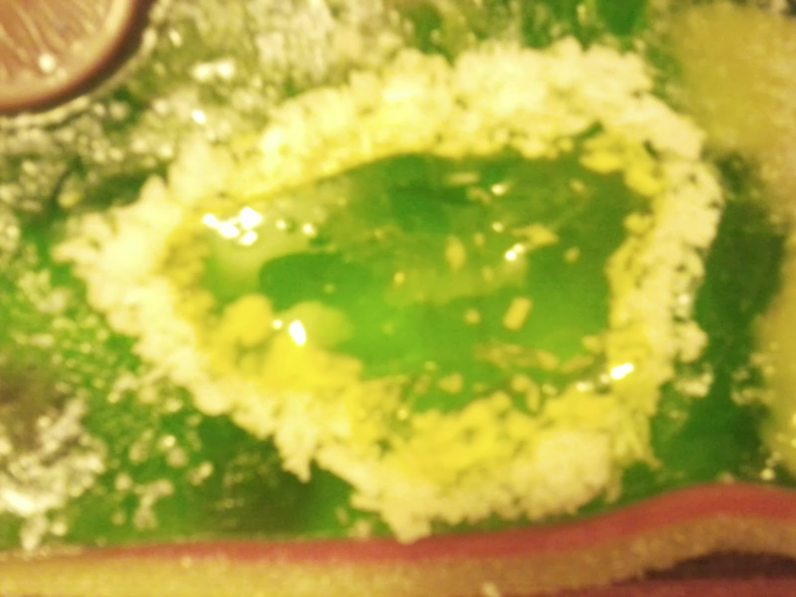 Il vacuolo ¨ stato riprodotto scavando nella gelatina in modo pi¹ profondo e inserendo della gelatina gialla ai cui bordi abbiamo inserito del cocco