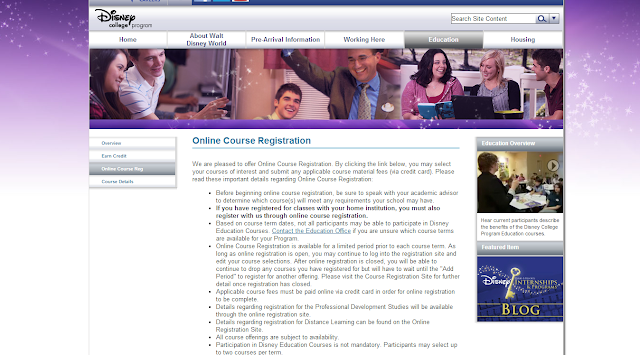 Disney College Program Class Registration email