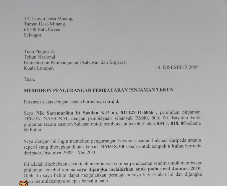 Surat Kelulusan Pinjaman Tekun