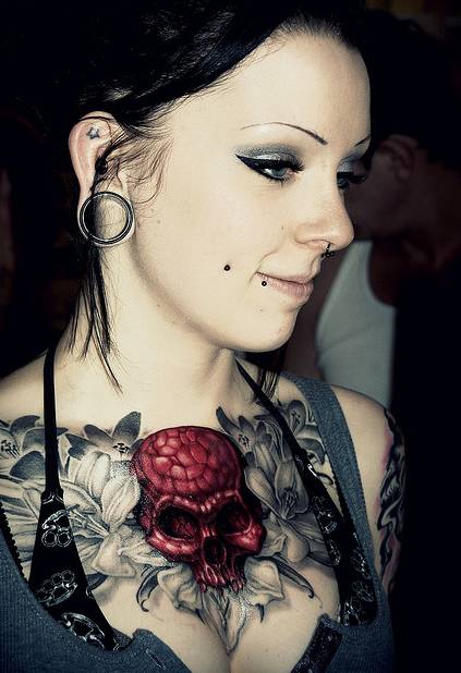 sugar skull tattoo girl
