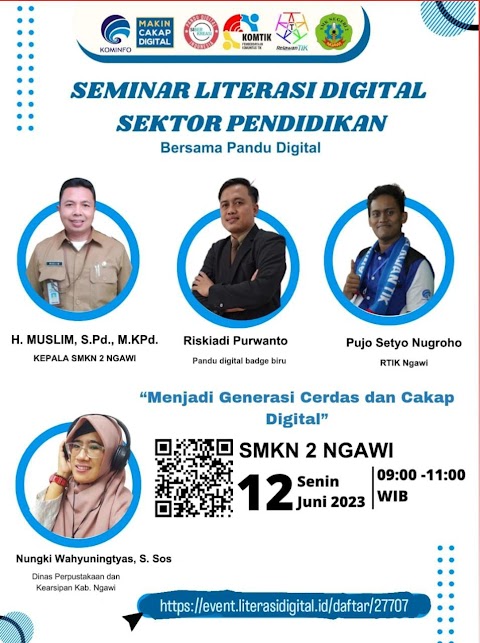  Seminar Literasi Digital Sektor Pendidikan Bersama Pandu Digital di SMK Negeri 2 Ngawi