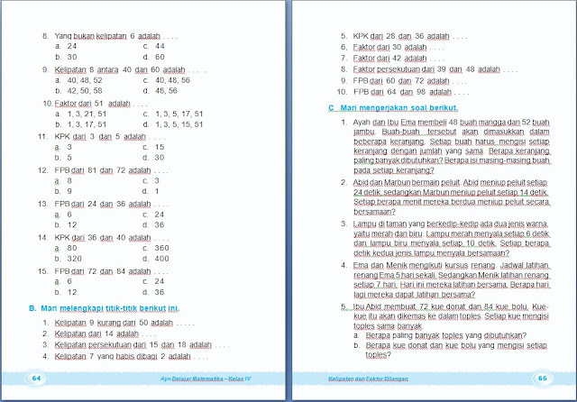 MATEMATIKA : Kelipatan dan Faktor Bilangan  Bab 2 Kelas 4 SD  ~ Arrayhan eLearning