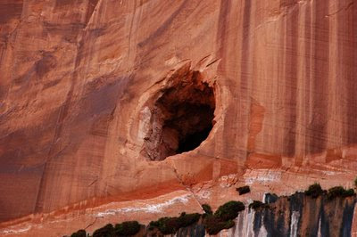 a side tunnel hole in the canyon wall