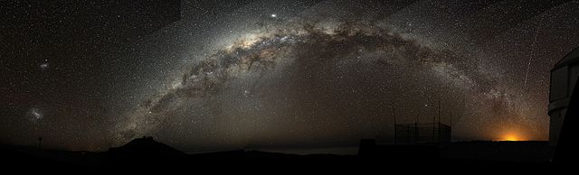 The Milky Way arch emerging from the Cerro Paranal, Chile